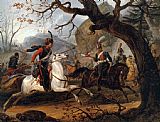 Alps Canvas Paintings - Napoleonic battle in the Alps